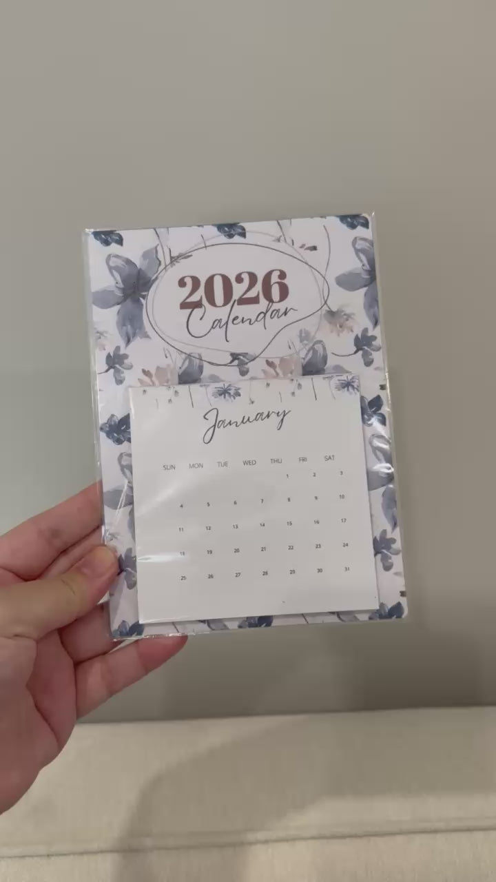 2026 Calendar Fridge Magnet - Soft Blue